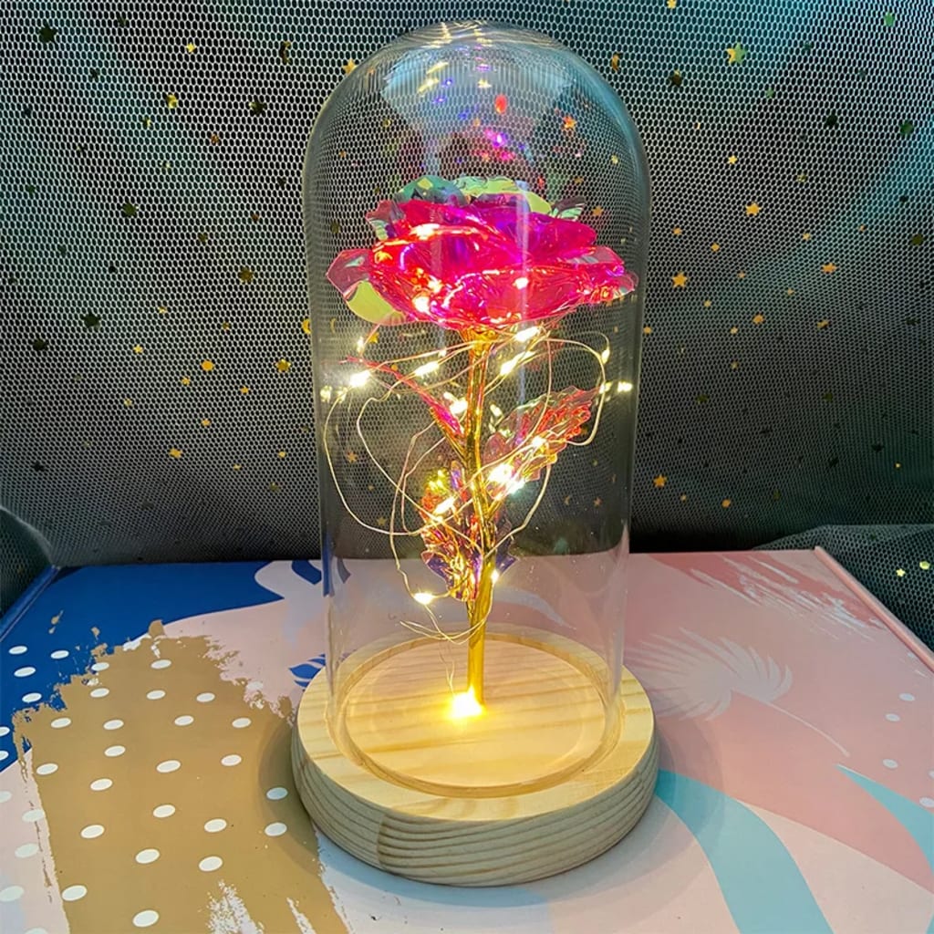 Handcrafted by Sophie — Eternal Rose LED Glass Dome