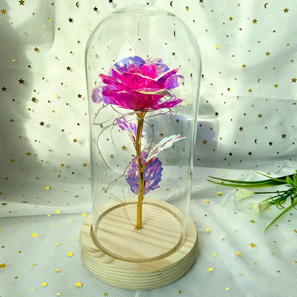 Handcrafted by Sophie — Eternal Rose LED Glass Dome