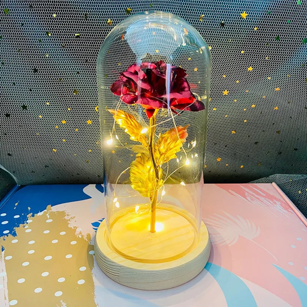 Handcrafted by Sophie — Eternal Rose LED Glass Dome