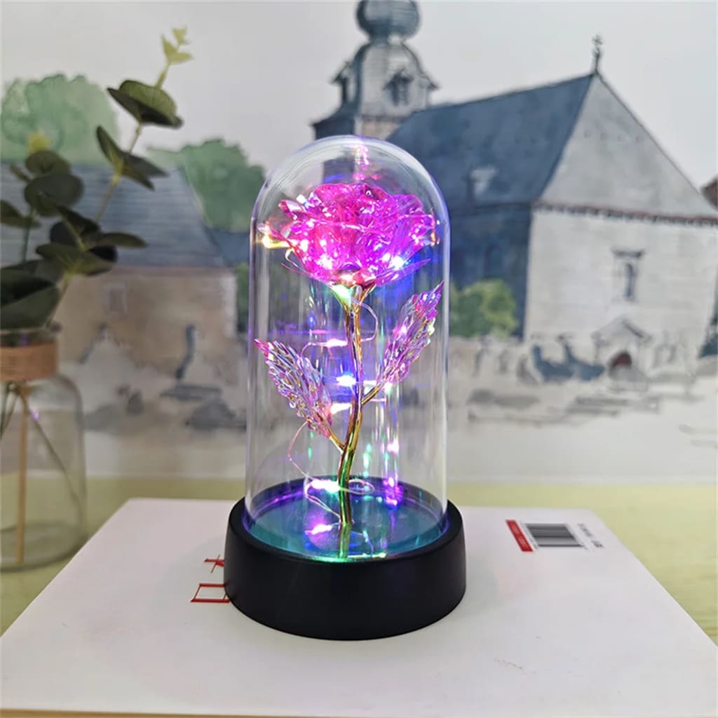 Handcrafted by Sophie — Eternal Rose LED Glass Dome