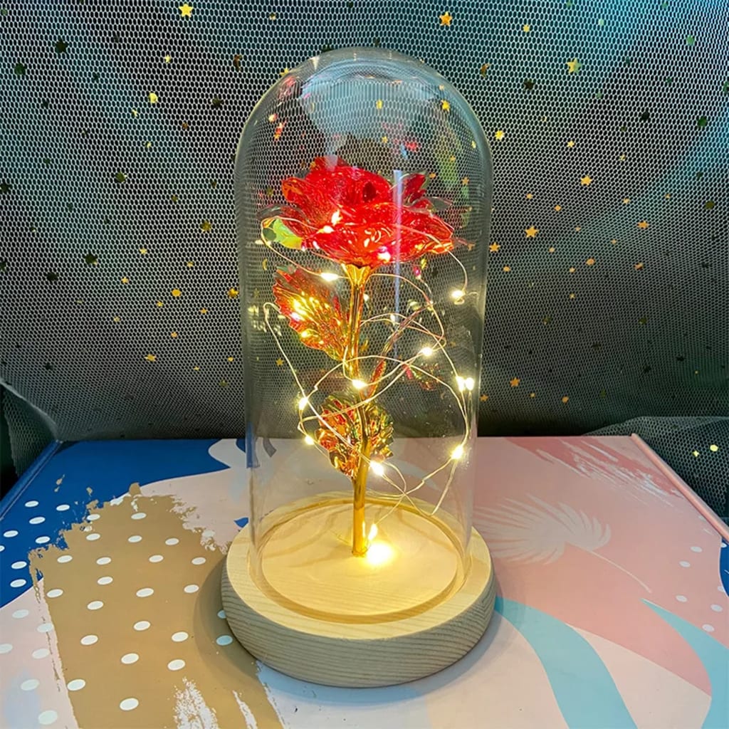 Handcrafted by Sophie — Eternal Rose LED Glass Dome